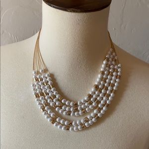 Target pearl and gold stacked necklace
